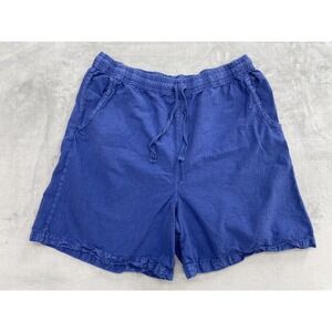 Vintage 90s Ragtop Shorts Mens L Blue 100% Cotton Elastic Waist USA